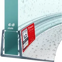 STEIGNER Duschdichtung Duschtürdichtung gebogen UK02 30 cm (1 Stk) Transparent 6-8 mm, L: 30 cm, (1 Stück Packung, Einzeldichtung), Duschdichtung für Runddusche oder Duschkabine Viertelkreis Duschtür