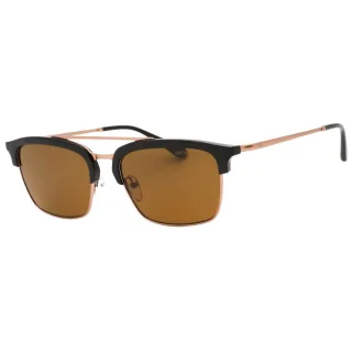Emporio Armani – Sonnenbrille mit glänzendem braunen Rahmen und dunkelbraunen Gläsern