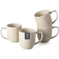 OTTO home Becher Kaffeebecher Flett, mit Reaktivglasur, 4er Set, 4-tlg., Porzellan, spülmaschinenfest und mikrowellengeeignet, 340 ml