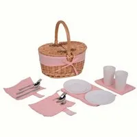 UNUS GARDEN Picknickkorb Kinder, für 2 Personen (ca. 29 x 22 x 31 cm (ohne Griff 15 cm hoch), Kinder-Picknickkorb inklusive Besteck und Geschirr