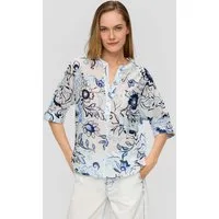 s.Oliver Kurzarmbluse Bluse Baumwollbluse mit Fledermausärmeln und floralem All-over-Print
