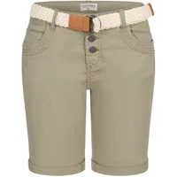 Stitch & Soul Bermudas Damen Short Bermuda kurze Hose Sommer Chino Stoff Hose mit Gürtel