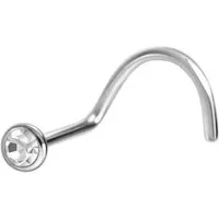 PIERCINGLINE Nasenpiercing Titan Nasenstecker Spirale FLACHER KRISTALL (Nasenstecker, 1-tlg)