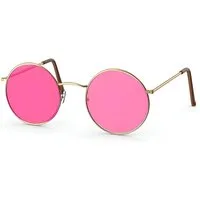 Kostümheld® Hippie-Kostüm 1x Hippie Brille Kostümbrille rosa Accessoires für Fasching & Karneval