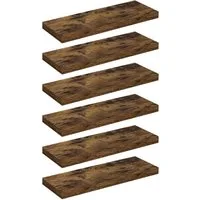 Woltu Wandregal, 6-tlg., Schweberegal Regal Wanddeko aus MDF