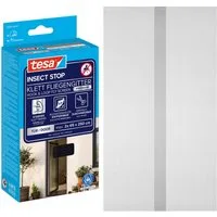 tesa Insektenschutz-Tür Klett Fliegengitter Premium für Türen - ohne Bohren, (Packung, 1-St., Fliegennetz, Klettband), selbstklebende Insektenschutz - (2 x 65cm)120cm x 250cm