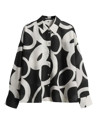 someday - Regular Printbluse - Zirveli schwarz/weiß - Gr. - 36