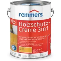 Remmers Holzschutzlasur Holzschutz-Creme 3in1 eiche hell 5 Liter, 3facher Holzschutz mit Imprägnierung + Grundierung + Lasur