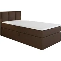 A&J MöbelLand GmbH Boxspringbett Einzelbett NASI mit Bettkasten, Topper und gepolstertem Kopfteil. (Boxspringbett mit Bettkasten und gepolstertem Kopfteil. Inclusive Topper !, TOP ANGEBOT), Länge 208 cm Höhe 106 cm
