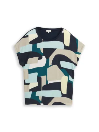 Tom Tailor - T-Shirt im Material-Mix - Gr. - XXL