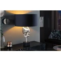 riess-ambiente Tischleuchte SKULL 56cm schwarz / silber, Ein-/Ausschalter, ohne Leuchtmittel, Wohnzimmer · Marmor · Metall · Totenkopf · Modern Design