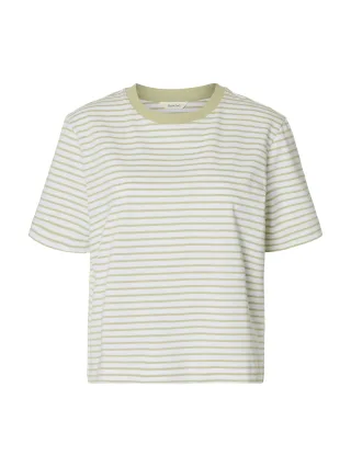 selected women - SLWESSENTIAL SS STRIPED BOXY TEE NOOS Lint - Gr. - L