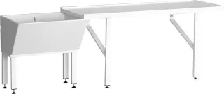 KWC Aquarotter Putztischanlage, SIRIUS, MIRANIT, 2300x805x650 mm, Platte 1600 mm, 2000103285 2000103285