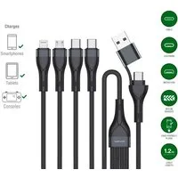 4smarts USB-C/A Multi-Ladekabel 4in2 1,2m Lightningkabel