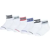 Converse Sportsocken CHN BASIC WORDMARK QTR 6PK (6-Paar) für Kinder und Jugendliche geeignet, mit Elasthan-Anteil