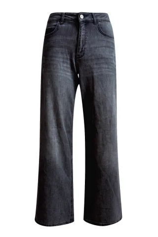 Milano Italy - wideleg denim pants anthracite - Gr. - 44