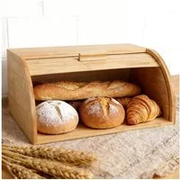 Zedelmaier Brotkasten Brotkasten Bambus mit Rolldeckel Brotbox Rollbrotkasten, (Set)