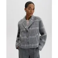 someday Jackenblazer Nakaro aus flauschigem Alpaka Mix Verkürzte Boxy-Silhouette mit Reverskragen und Eingrifftaschen