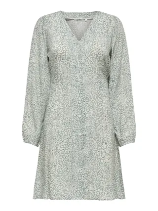 ONLY - ONLEVIDA L/S SHORT DRESS WVN NOOS Chinois Green - Gr. - XS