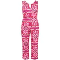 Ulla Popken Funktionshose Jersey-Jumpsuit weites Bein Rundhals ärmellos