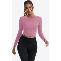 Imily Bela T-Shirt Damen Geripptes Slim Fit Sport Crop Top (Packung, 1-tlg., 1per-Pack) Volltonfarbe