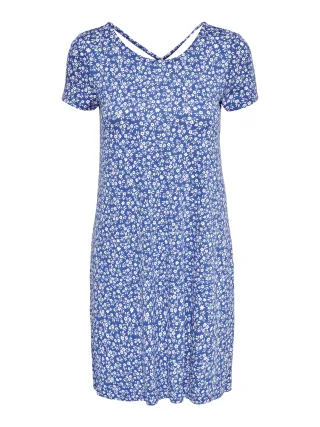 ONLY - ONLBERA BACK LACE UP S/S DRESS JRS NOOS Strong Blue - Gr. - S