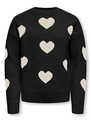 KIDS ONLY - KOGNAJA L/S FLOWER PULLOVER KNT Black - Gr. - 158/164