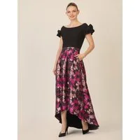 Apart Abendkleid aus festem Jersey und Jacquard mit Blumenmuster