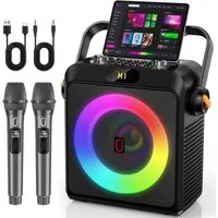 JYX Bluetooth mit starkem Bass, TWS Stereo & LED-Lichteffekte Lautsprecher 2.0 (Bluetooth, Tragbarer Party Speaker mit USB & AUX, multifunktional einsetzbar)
