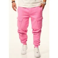 DAILY COTTON Jogginghose als Cargohose - Lange Trainingshose Sweatpants Herren Freizeithose mit Bündchen aus Baumwolle im Regular-Fit