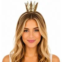 Das Kostümland Kostüm Goldene Glitzer Krone zur Prinzessin - 414017, Ha