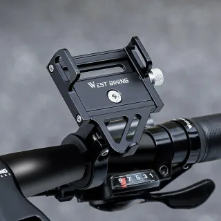 WEST BIKING Bike Holder Aluminum Alloy 180° Adjustable Shockproof Anti-fall Handlebar Holder Suit for 55-100mm Cell Phon