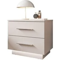 Lookway Nachttisch LINA Kaschmir II mit LED Beleuchtung, Breite 55 cm