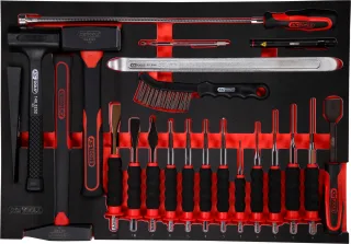 KS Tools Hammer- - und Meißel-Satz in Schaumstoffeinlage, 22-tlg - 811.0022