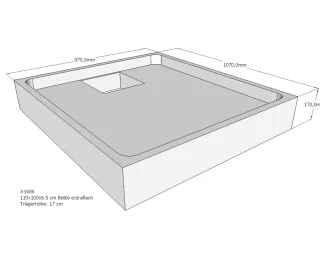 Neuesbad Wannenträger für Bette extraflach 110x100x6,5 SD22787
