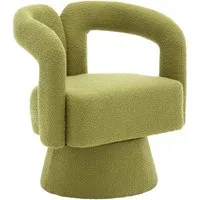 KLAM HOME Stuhl Drehstuhl 360-Grad-Schwenk-Cuddle-Fass-Bürostuhl (runde Sessel mit breiter Polsterung, flauschigem Stoffstuhl, 1 St), für Wohnzimmer, Schlafzimmer, Büro, Wartezimmer