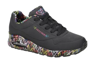 Skechers 155506 BBK Damen Sneaker Schwarz - Sportliche Schn?r-Halbschuhe