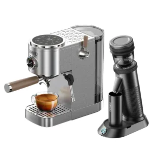 [EU Direct] HiBREW H13 Dual Boiler Espresso Machine & G5 Coffee Grinder Set With PID Temp Control 36 Grind Levels Milk F