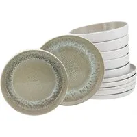 OTTO home Tafelservice Teller Set, modernes Geschirr-Set, Service Novalee (12-tlg), 6 Personen, Steinzeug, hohe Haltbarkeit, spülmaschinen- & mikrowellengeeignet, Reaktivglasur