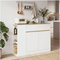 HOMCOM Sideboard mit Schublade, verstellbare Ablage, Kippschutz (Küchenschrank, 1 St., Aufbewahrungsschrank), für Küche, Esszimmer, 106 x 30 x 81,2 cm Weiß