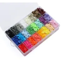 FOUORTUNATE-BEE Knopf 360 Druckknöpfe Set 24 Farben mit Box für Nähen Basteln Kleidung, Druckknopf Set 360 Stück 24 Farben mit Aufbewahrungsbox DIY