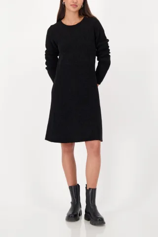 monari - Strickkleid aus Chenillegarn schwarz - Gr. - 38