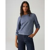 OPUS Longsleeve SAMIKE in Mélange Optik Schmale Passform, gerader Schnitt, Langarm, angeraute Oberfläche