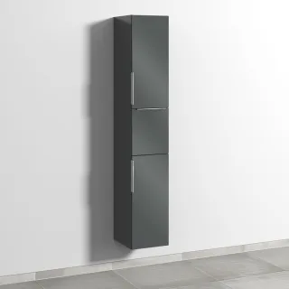 Sanipa 3way Hochschrank mit 2 Türen und 1 Auszug, Anthrazit-Glanz UF10179