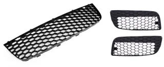 Stoßstange Gitter Waben Mitte + Links + Rechts in Schwarz für VW Golf 5 GTI ab 2003-2009