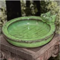 Antikas Futterstation Vogeltränke, Vogelbad - Grün, Tränke für Vögel, Wasserschale als