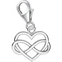 Goldene Hufeisen Charm Herz Unendlichkeit Herz Karabiner Charm für Bettelarmband 925 Silber (1 Stück, inkl. Etui), für Gliederarmband oder Halskette
