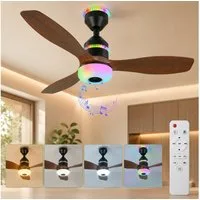 Sunicol Deckenventilator mit Beleuchtung, Dimmbar 3 Farbtemperatur+RGB Ventilator mit Lich, mit Bluetooth-Lautsprecher, Leiser, 3 Windgeschwindigkeitsstufen
