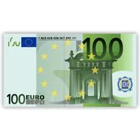 LYSCO Poster XL Plakat 84 x 46 cm 100 Euro oder 200 Euro Geld Banknoten Geldschein, Money Bill EUR Plakat Größe hundert Euro Poster Bild Großformat Plakat Deutschland Ausgabe Banknote Bundesbank Bargeld Papiergeld Papier Schein Schatz Kapital (Packun