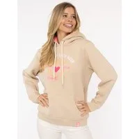 Zwillingsherz Hoodie "Fernweh nach Meer" mit maritimer Stickerei, Kängurutaschen